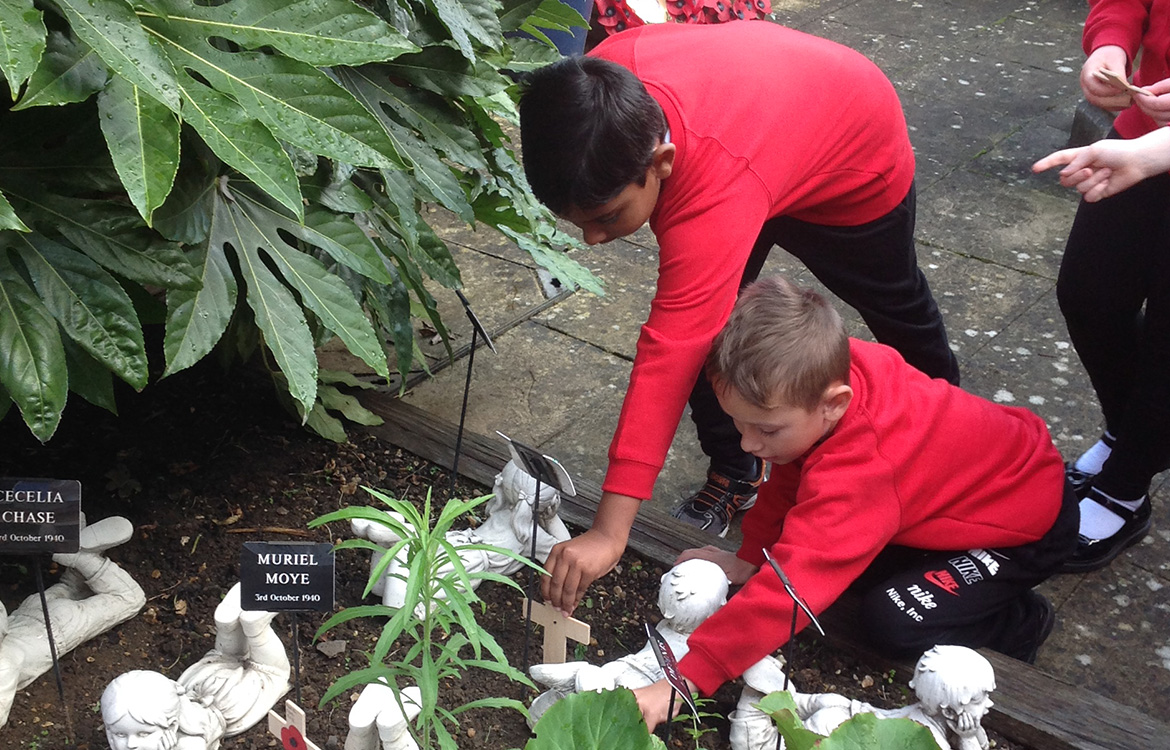 Children working in the School Garden Children working in the School Garden